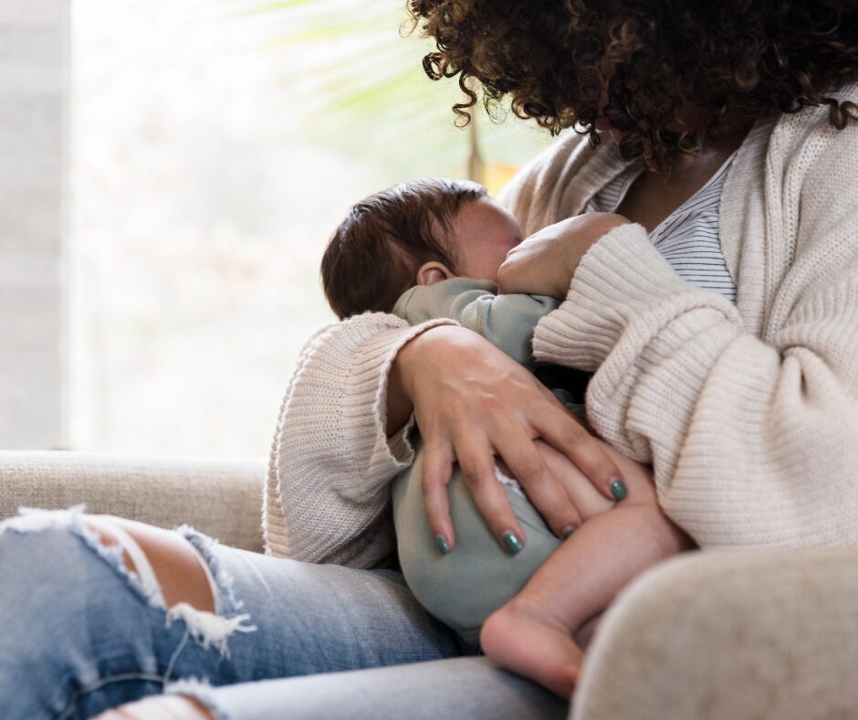 Mother breastfeeding baby
